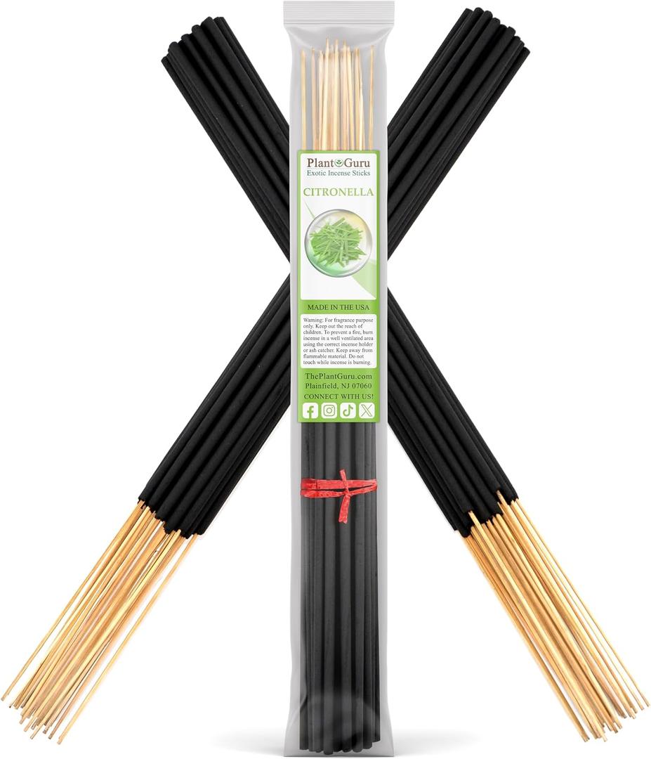 Citronella Exotic Incense Sticks Jumbo 19 Inch Long - Bulk 1 Bundle 27 to 30 Sticks - Natural 19" Extra Large with A Smooth Aroma That Burns for 3 to 4 Hours Each.
