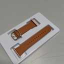 MNBVCXZ Leather Bands Compatible with Apple Watch Band Women, Womens Genuine Replacement Strap for iWatch Series 11 10 9 8 7 6 5 4 3 2 1 SE 3 SE 2 SE (42mm 41mm 40mm 38mm, Brown/Rose Gold)