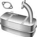 GY22156 Muffler Tractors W/Installation Gasket for John Deere Tractors 107S D110 D105 X125 X145 X126 E110 E100 Replaces GY21990