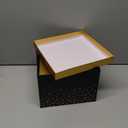 5 Valentine's Day Black Square Nesting Boxes Decorative Gift Boxes with Lid and Ribbon 5 Assorted Sizes Wrap for Valentine, Anniversary, Birthday