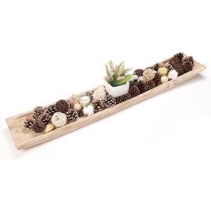Athaliah 39.5 Hand Carved Wooden Dough Bowl  Extra Long Rustic Wood Centerpiece for Dining Table, Farmhouse Bread Bowl for Kitchen, Entryway, or Living Room Decor