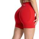 TAYOEA Workout Shorts Women Scrunch Butt Booty Lifting Seamless Biker Shorts for Gym Athletic Yoga (Red, XS)