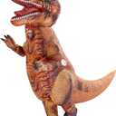 Spooktacular Creations Halloween Inflatable Dinosaur Costume Kids, Full Body Realistic T-rex Blow Up Costumes Kids, Brown Dinosaur, Inflatable Suit for Halloween Dress Up Parties 
