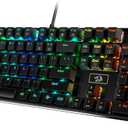 Redragon K556 RGB LED Backlit Wired Mechanical Gaming Keyboard, 104 Keys Hot-Swap Mechanical Keyboard w/Aluminum Base, Upgraded Socket and Noise Absorbing Foams, Soft Tactile Brown Switch (Black)