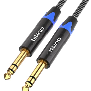 Tisino 1/4 inch TRS Cable, Quarter inch 1/4 TRS to TRS Balanced Stereo Audio Cable Male to Male Pro Interconnect Cable Guitar Cable, Nylon Braid - 3 FT