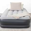SleepLux Durable Inflatable Air Mattress with Built-in Pump, Pillow and USB Charger, 15" Tall Twin