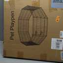 Dog Pen Pet Playpen Dog Fence Indoor Foldable Metal Wire Exercise Puppy Play Yard Pet Enclosure Indoor Outdoor 8 Panels 24 Inch with Bottom Pad/Top Cover (Black with Bottom pad)