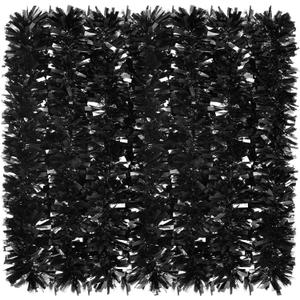 26.2 ft Christmas Tinsel Garland Black Halloween Metallic Tree Garland Glitter Party Tinsel Hanging Decorations for Christmas Tree Wedding Birthday Party Supplies