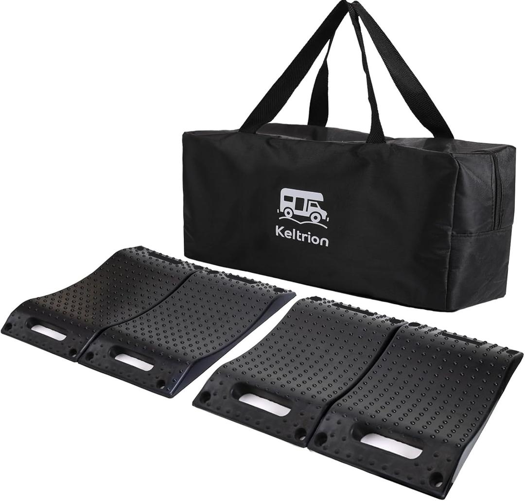 Tire Saver Ramps Set of 4, 60000 lbs Capacity Prevent Flat Spots Protect Car & RV Tires Heavy Duty Non-Slip Rubber Easy to Carry