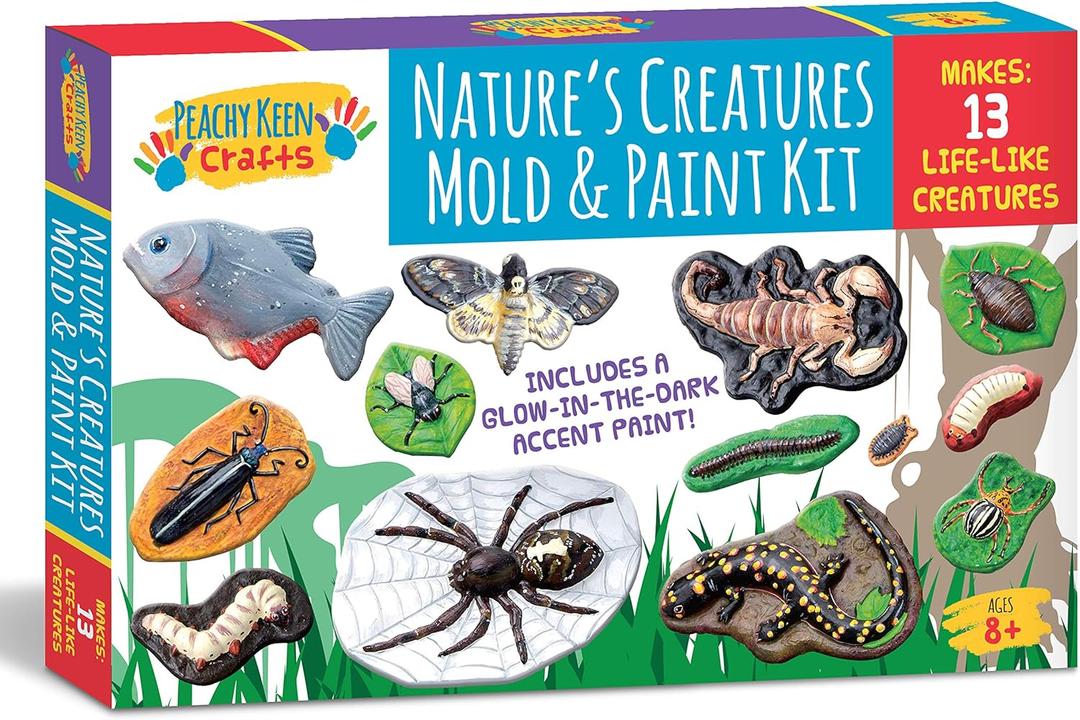 Mould and Paint Your Own Creepy Crawlers Craft Set - Make Figurines for Kids to Paint That Glow in The Dark