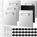 Tandefio 6 Pack Self Adhesive Hanger 3.15 x 3.15 Hangers Adhesive Picture Hanging Plate Kit for Mirrors and Hanging Art/ Photos on Acrylic, Glass, Aluminum or Other Flat Panels