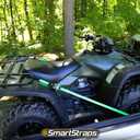 SMARTSTRAPS Retractable Ratchet Tie Down Straps (4 PK) 1,500lb Break Strength, 500lb Safe Work Load, Standard Duty, Secure and Haul ATVs, Lawn Tractors, Cargo, Boxes and Other Small Equipment (Green)