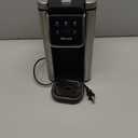 Horavie Single Serve Coffee Maker for K-Cup Pod and Grounds, Hot & Iced Coffee Maker, Strong Button Feature, 6 to 14oz Brew Sizes, 50oz Removable Tank, Fit 6.5" Mugs, Stainless Steel, Black