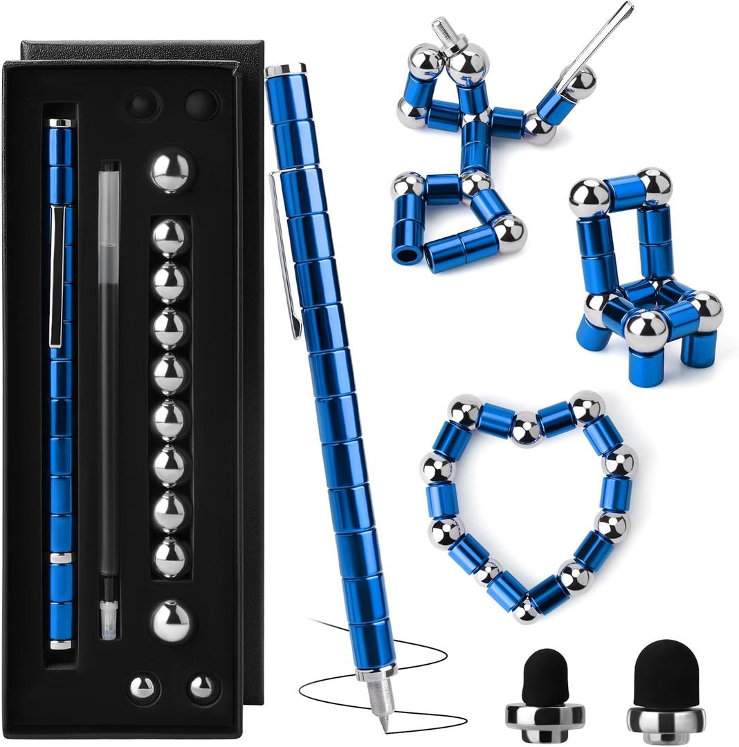 Magnetic Fidget Pen, Fidget Pens for Kids 8-12, Magnet Fidget Pen for Adults, Fidget Pens for Teens for Stocking Stuffers (Blue)
