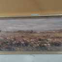Framed Large Vintage Farmhouse Muted Wildflower Landscape Wall Art 20×40 in