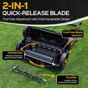TIECTOWN 2026 Upgrade 16-Inch 15.5 Amp 2-in-1 Electric Dethatcher and Scarifier with 14.5-Gallon Collection Bag, Lawn Dethatcher with 5-Position Depth Adjustment, Keeps Lawn Healthy - Yellow