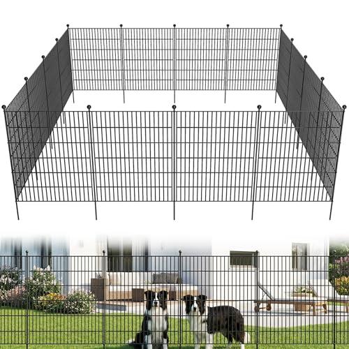 Toolterritary 10 Panels No Dig Garden Fence, 40 in(H) X 24.2 ft(L) Metal Fence Panels, Thickened Rustproof Garden Fencing, Animal Barrier Fence for for Dogs, Rabbits, Landscape, Patio