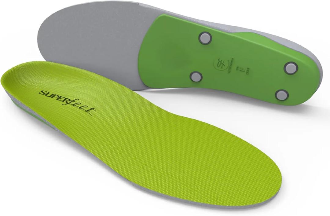 Superfeet All-Purpose Support High Arch Insoles (Green) - Trim-To-Fit Orthotic Shoe Inserts - Professional Grade - Men 5.5-7 / Women 6.5-8