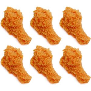 6 Pcs Artificial Chick Legs, Fake Fried Chicken Model, Simulated Chicken Legs, Fake Lifelike Food Props for Home Kitchen Party Decoration Photography Props Sample Display