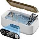 CHGAOY Ultrasonic Jewelry Cleaner, 50KHz Cleaner Machine with 3 Timer Modes, 22oz 304 Stainless Steel Tank, Sonic Machine for All Jewelry Glasses Rings Coin Retainers Watch Strap Dentures, White