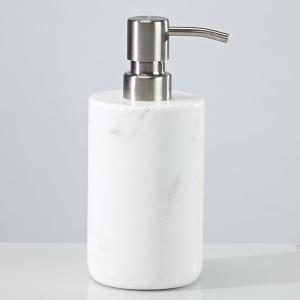Soap Dispenser Natural Organic Soap Pump with Metal Push Pump, Elegant Square Hand Lotion Jar, Premium Heavy Duty Pump Bottle, Lotion Jar for Kitchen, Bathroom, Laundry Room (White)