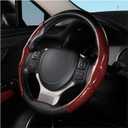 Steering Wheel Cover for E46 Auto Interior Styling Car Accessories Carbon Fiber Car Steering Wheel Covers Non-Slip Protector Cover, Red