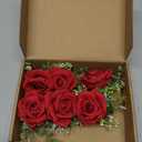 Ivory Rose Boutonniere for Men Wedding Set of 6 Groom Groomsmen Best Man Artificial Flowers Boutonniere for Wedding Ceremony Anniversary Prom Flowers Formal Dinner Party (6, Red, Middle)