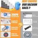Travel Vacuum Storage Bags with Pump, 12 Pack Carry-on Compression Packing Bags + Portable Electric Pump, 80% Space Saver of Clothes, Vacuum Seal Bags for Clothing Travel Luggage