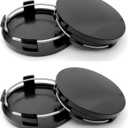 4PCS Car Wheel Center Caps, ABS Scratch-Resistant Wheel Hub Protective Covers, ID 60 mm OD 56 mm Snap-on Rim Hub Center Caps, Universal Vehicle Accessories (Black)