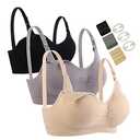 SOTP Seitop 3 Pack Nursing Bra for Woman, Seamless Breastfeeding Bras M