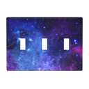 Galaxy Light Switch Cover Decorative Triple Toggle Wall Plate 3-Gang Art Print Faceplate for Bathroom Home Bedroom Decor 4.50" x 6.38"