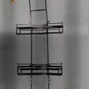 Skyapex Shower Caddy Over the Door Organizer: Bath Rack Hanging Over Glass with Hooks  Storage Shelf Inside Bathroom for Shampoo  Sliver