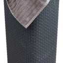 Mind Reader 60L Slim Laundry Hamper, Clothes Basket, Lid, Wicker Design, Plastic, 17.65"L x 13.75"W x 24.15"H, Gray