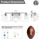 4 Ligh Bathroom Light Fixtures 25" Brushed Nikcel Vanity Lights