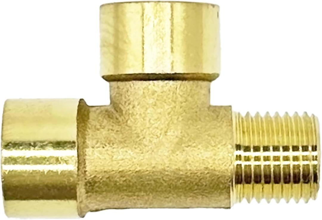 3 Way 1/2 NPT Tee Brass Pipe Fittings 1/2" Female  1/2" Female  1/2" Male Hose Fitting Barstock Tee Adapter Tube Fitting(1 PCS)