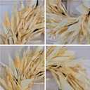 Fall Corn Husk & Wheat Wreath for Front Door 24 Inch, Farmhouse Style Rustic & Minimalist Autumn Wreath, Fall Harvest Decor for Home Porch Door Wall Indoor/Outdoor