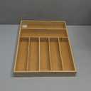 Silverware Organizer Kitchen Drawer Organizer Utensil Organizer Bamboo Silverware Holder Cutlery Organizer in Drawer Flatware Organizer Tray(7 slots, Natural