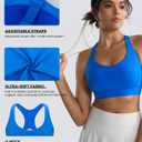 RUNNING GIRL Adjustable Straps High Impact Sports Bra for Women,High Support Workout Sports Bras with Sewn in Pads (Blue, S)