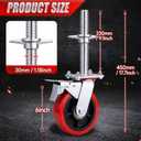 4 Pack 6 Inch Adjustable Scaffolding Caster Wheels with Brakes