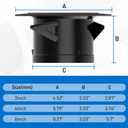 Soffit Vents 3 Inch, Hon&Guan Soffit Exhaust Vent Exterior Round Vent Cover with Built-in a Fly Screen for Bathroom Office Home, Black, 2Pcs