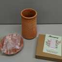 Plant Pots 5.7 Inch Self Watering Planters, Terracotta Pots with Drainage and Saucer, Hydroponic Clay Plant Pots Suitable for Indoor Plants, Orchid, African Violet, Flowers