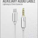 Acoustix™ 3.5mm to Apple Lightning Braided Auxillary Cable - White, 6 ft 