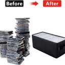 UENTIP CD Storage Box - Pack of 8 CD Case Storage - 13.2" x 5.9" x 5.3", Container holds 240 CDs in full jewel cases, 480 CDs in slim cases, and 1320 discs in CD sleeves - Black (8pack)