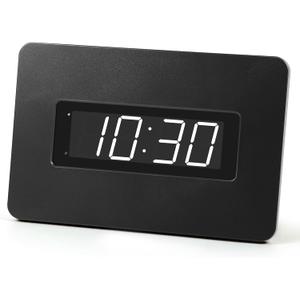 Digital Wall Clock Battery Operated with LED Display, Wall Clock with Backlight, Table-top, Alarm, Brightness Adjustable,12/24Hr