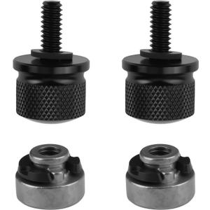 Motorcycle Seat Bolt Screw Rear Mount Kit, Aluminum Alloy Fender Seat Nut with Knurled Design and Nylon Washers, Seat Bolt Compatible with Harley Davidson Sportster, Softail, Touring, Dyna (Black)