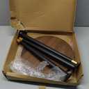 KGPLOME Plant Stand Indoor,Mid Century Walnut Wood Plant Table, Heavy Duty Metal Tall Flower Pot Stand,Modern Round Small Side End Table With Raised Design(12"x17")