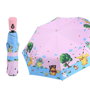 Levoberg Kids Folding Automatic Open Cartoon Travel Windproof Compact Cute Umbrella for Boys Girls Women (14)
