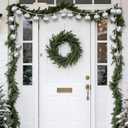 6.5 ft Silver Ornament Garland Neutral Textured Christmas Shatterproof Ornaments Garland 2 Inch 24 Ball Vintage Rustic Farmhouse Ball Xmas Decor for Mantel Indoor Outdoor