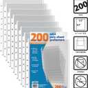 Better Office Products 200 Count Mini Poly Sheet Protectors, Standard Weight, Diamond Clear, 5.5" x 8.5", 200 Pack