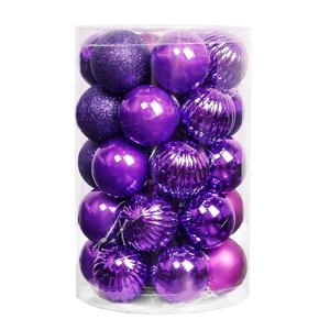 Sibosen Christmas Ball Ornaments, 34 Count Pre-Strung Xmas Balls, Shatterproof  Packed Balls for Holiday Party Wreath Tabletop Tree Decorations, 3.15 Inch, Purple